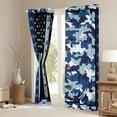thumbnail image 3 of Homewish Vintage American Flag Curtains Pack of 2 (42x84 Each),Rustic Camo Camouflage Curtains Blackout,Blue White Bedroom Curtains For Boys Teens,Ultra Soft Home Decor, 3 of 6