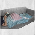 thumbnail image 6 of Cartoon Soft Flannel Fleece Throw Blanket, Pink Flying Through the Sky Happiness Freedom and Fantasy, Cozy Plush for Indoor and Outdoor Use, 50" x 70", Pale Pink Pale Blue, by Ambesonne, 6 of 6