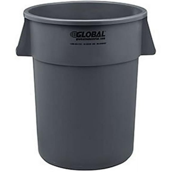 Global Industrial Plastic Trash Container, Garbage Can - 55 Gallon Gray