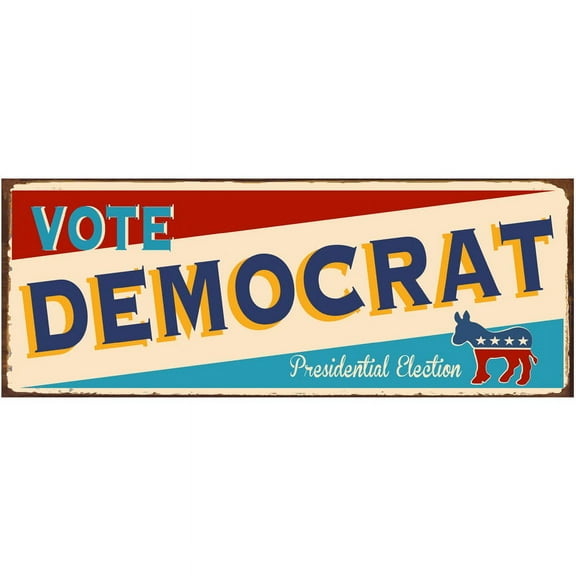 Vote Democrat Metal Sign