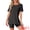 Black, variant on DARING DIVA Women's Pajama Set Split Jersey Knit Tops with Fitted Shorts S Black