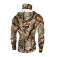 thumbnail image 4 of Men's Breathable UPF 50 Sun Protection Outdoor Hoodie with Convertible Facemask & Thumbholes L Coffee, 4 of 4