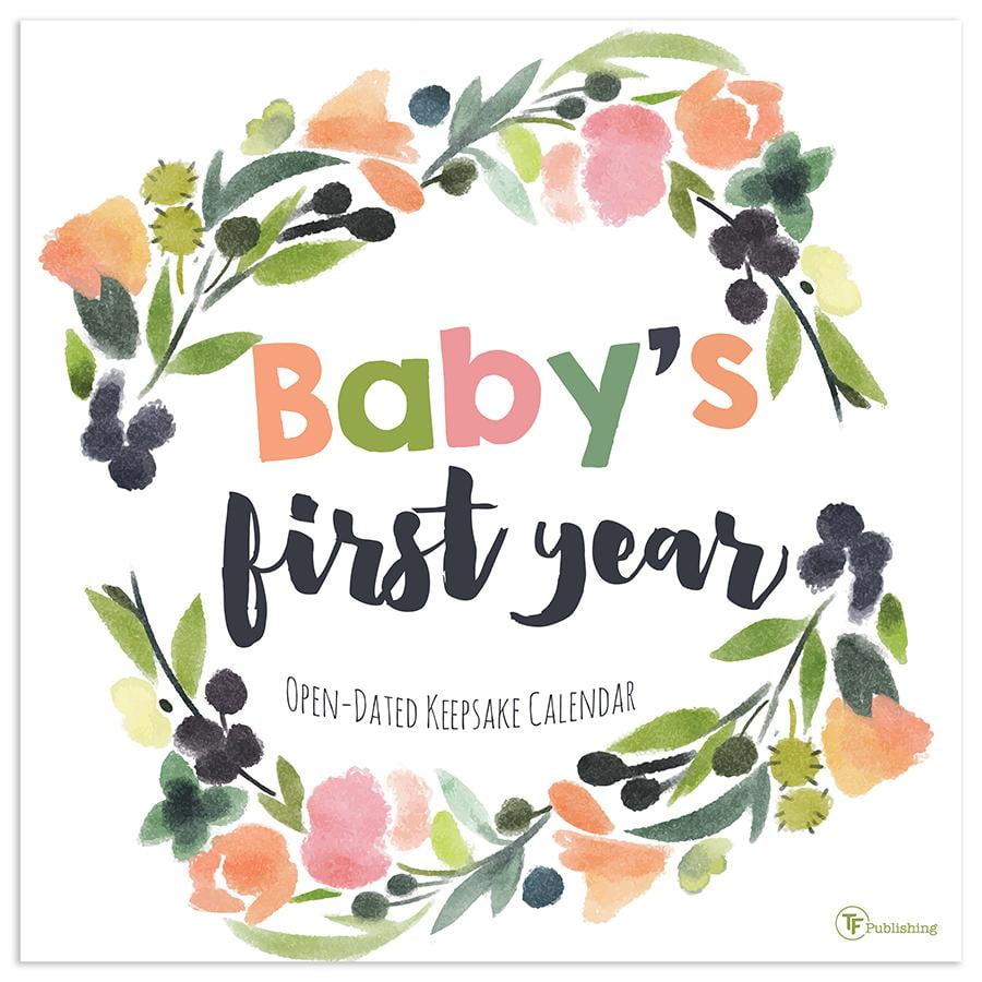 Baby's First Year Floral Undated Wall Calendar - 12x12 Keepsake ...