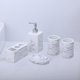 thumbnail image 3 of Juego de accesorios de baño de 5 piezas, taza para gárgaras, botella de loción, jabonera, independiente para baño, tocador, encimera, apartamento, blanco Baoblaze Plato de jabón de baño, 3 of 7