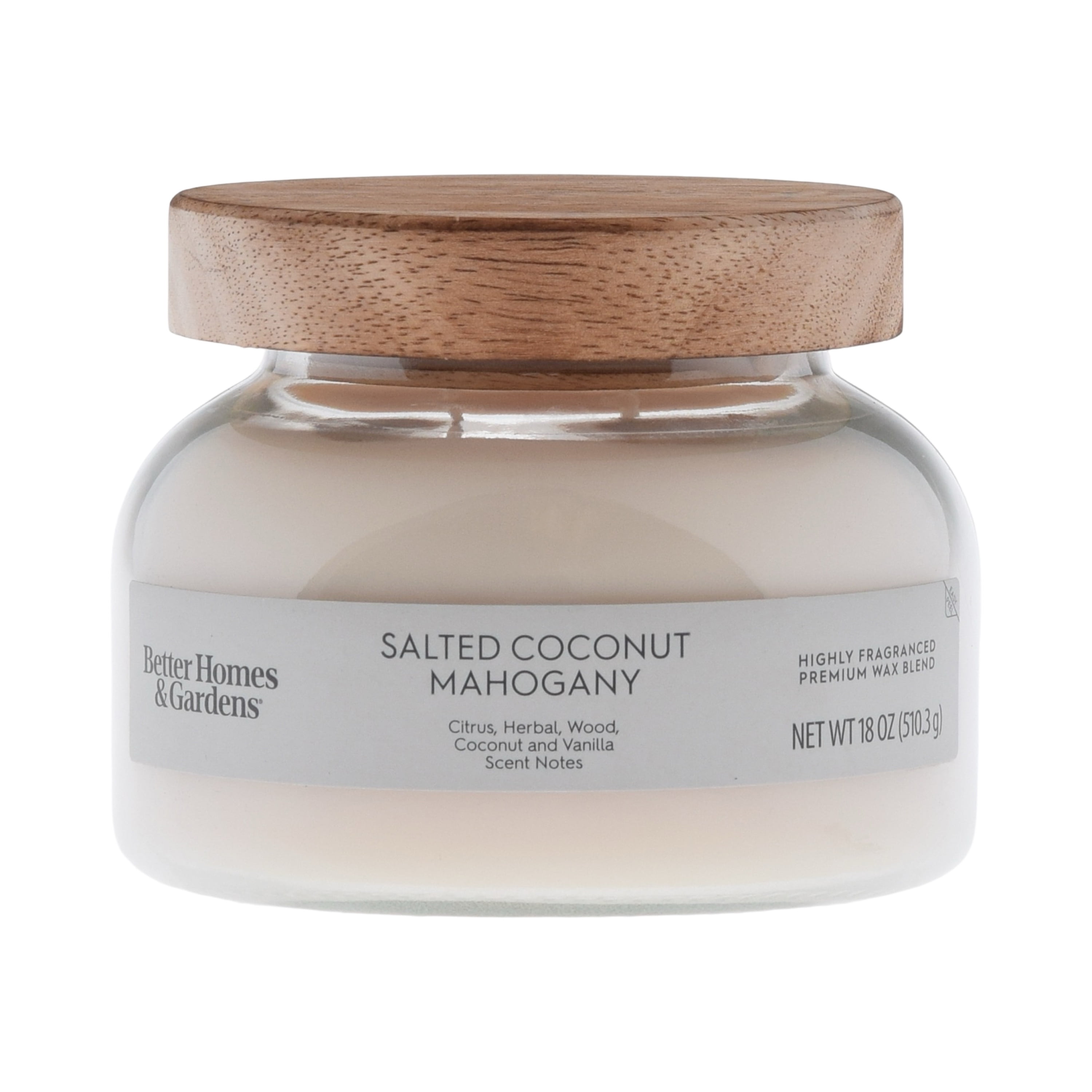 Better Homes and Gardens Salted Coconut and Mahogany Scented 2-Wick Ombre Jar Candle 18oz.
