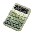 thumbnail image 3 of Calculadora de interruptor mecánico portátil, pantalla inclinable de 15 degree, teclas redondas Retro, pantalla LCD para cálculo numérico básico, compacta Verde degradado Sunnimix Calculadora, 3 of 8