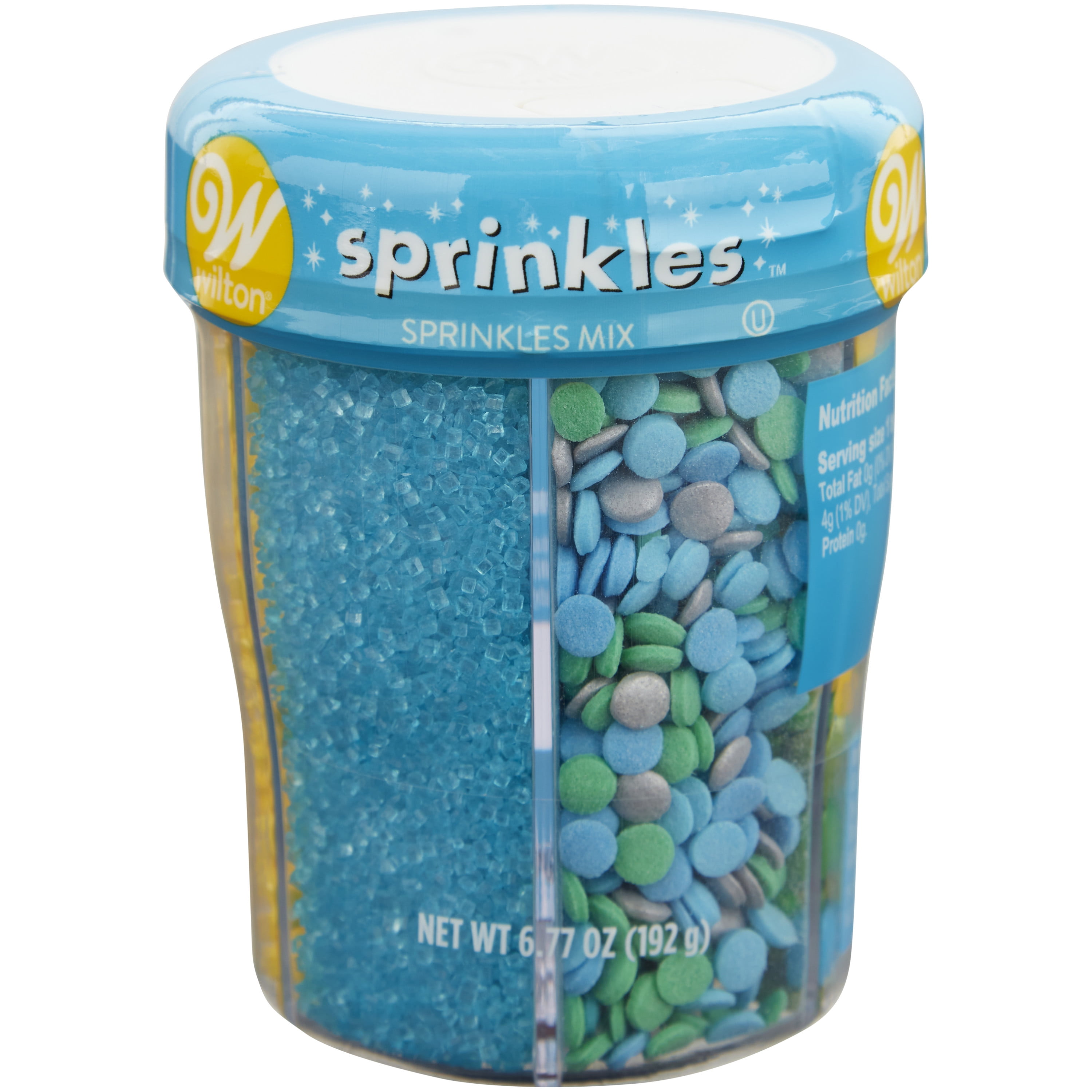 Wilton Blue, Yellow and Teal 6-Cell Sprinkle Mix, 6.77 oz.