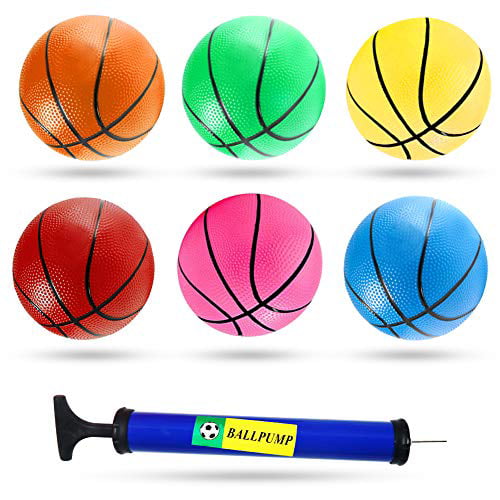 6pcs Small Bouncy Balls Basketball Toys for Children Baby Fitness Prop Blue 