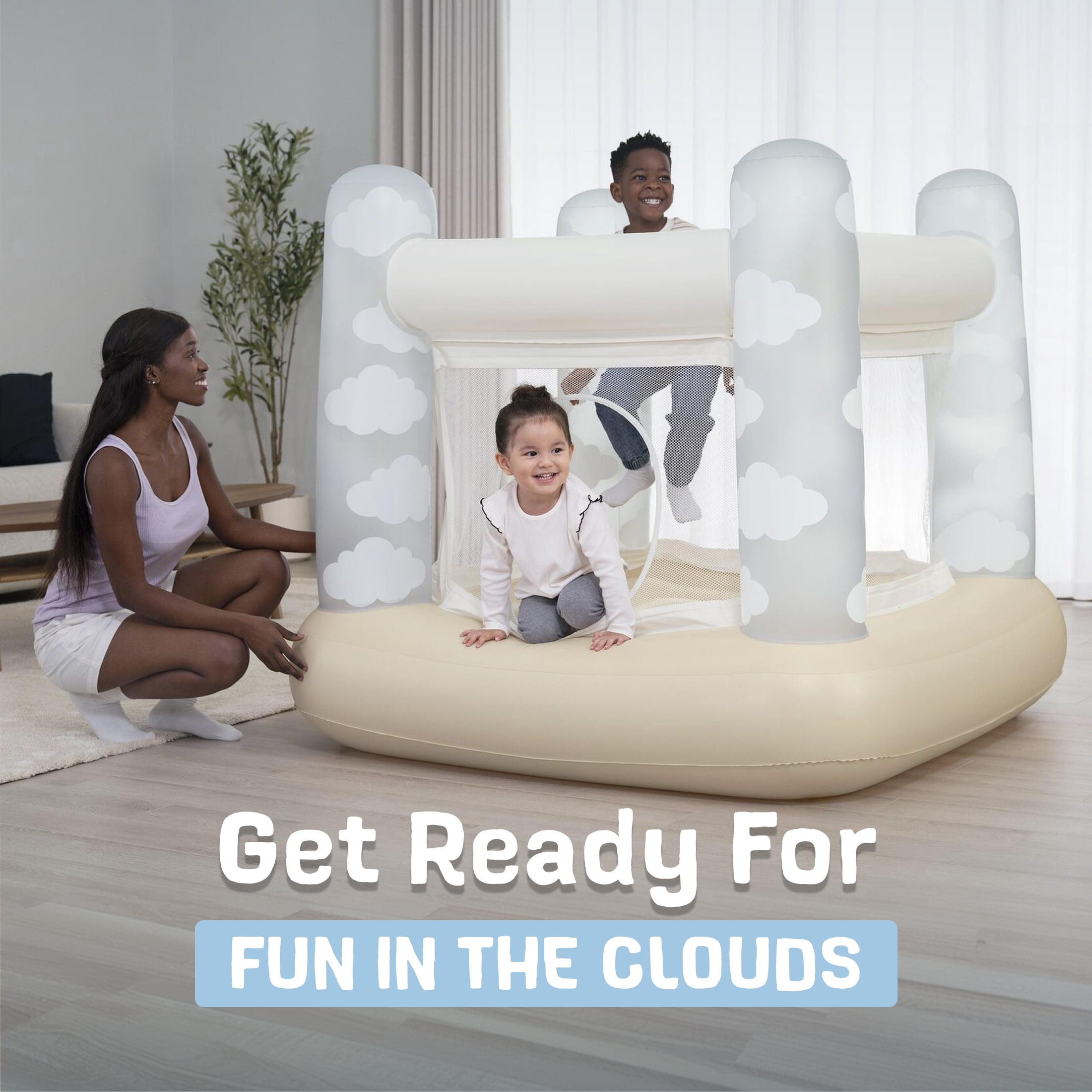 Bestway Day Dream White Bounce House for Indoor Use, Whimsy & Wonder Collection