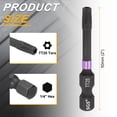 thumbnail image 2 of Uxcell TT25 Torx Impact Screwdriver Bit 1/4" Hex Shank 2" Long Magnetic with Hole, 2 of 7