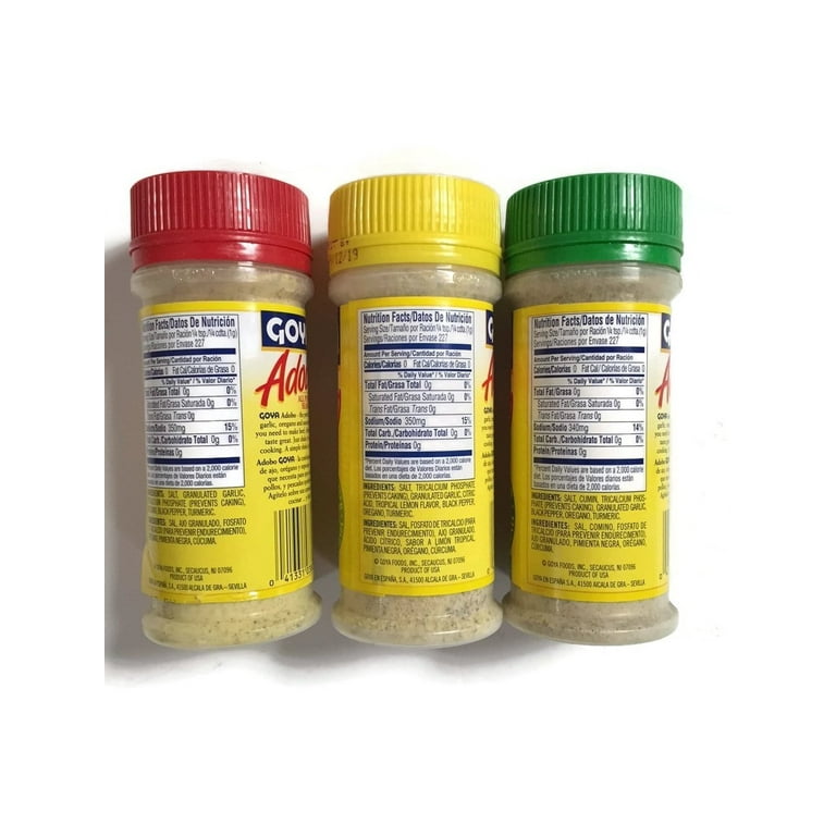 Goya Adobo seasoning 1 with Pepper 1 with Cumin and 1 with Lemon and Pepper 8 Ounces 3 pack 1 of each Walmart