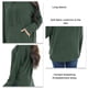 thumbnail image 5 of Mujeres Top con capucha cordón bolsillo manga larga moda transpirable mujeres Casual Fit blusa verde L, 5 of 6