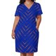 thumbnail image 2 of Vestido holgado con bolsillos en naranja y azul con estampado de chevron de puntos, moda para mujer, vestido elegante de lujo para mujer 2025, 2 of 6