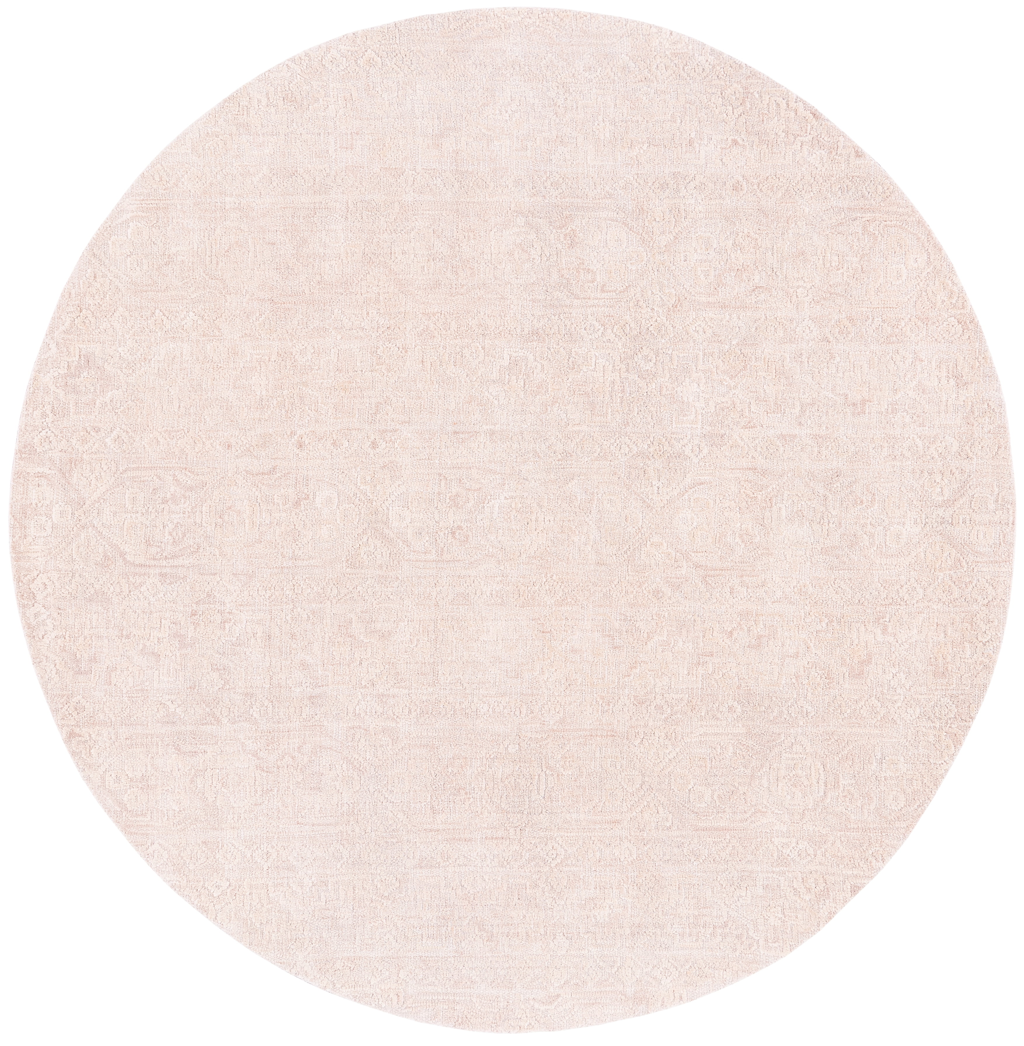 SAFAVIEH Abstract Spencer Distressed Wool Area Rug, Beige/Light Brown, 6' x 6' Round