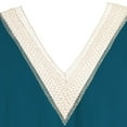 thumbnail image 4 of Birdeem Mode Femme Été Uni Décontracté Col en V Manches Courtes Vacances Robe en Dentelle, 4 of 7