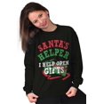 thumbnail image 2 of Christmas Santa's Helper Open Presents Unisex Plus Fleece Graphic Sweatshirt Brisco Brands 4X, 2 of 4