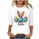 thumbnail image 1 of Camisetas Casuales de las Mujeres Impresas 3/4 Manga Cuello Redondo Blusa, Moda Ligera Superior para el Hogar Y el Uso Diario, Cómoda Imitación de la Tela Del Estante, 1 of 7