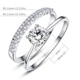 thumbnail image 4 of 1.2 Carat Round Cut White CZ 925 Sterling Silver Crown Wedding Engagement Ring Set, 4 of 7
