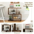 thumbnail image 6 of Costway S-Shaped and Free Standing 2-Tier Black Wooden Bookshelf Storage Rack, Brown, 6 of 10