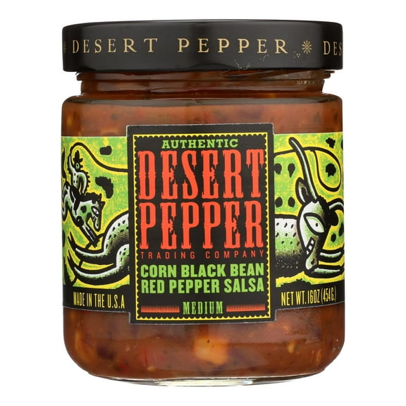 Desert Pepper Corn, Black Bean, Roasted Red Pepper Salsa (Pack of 6)