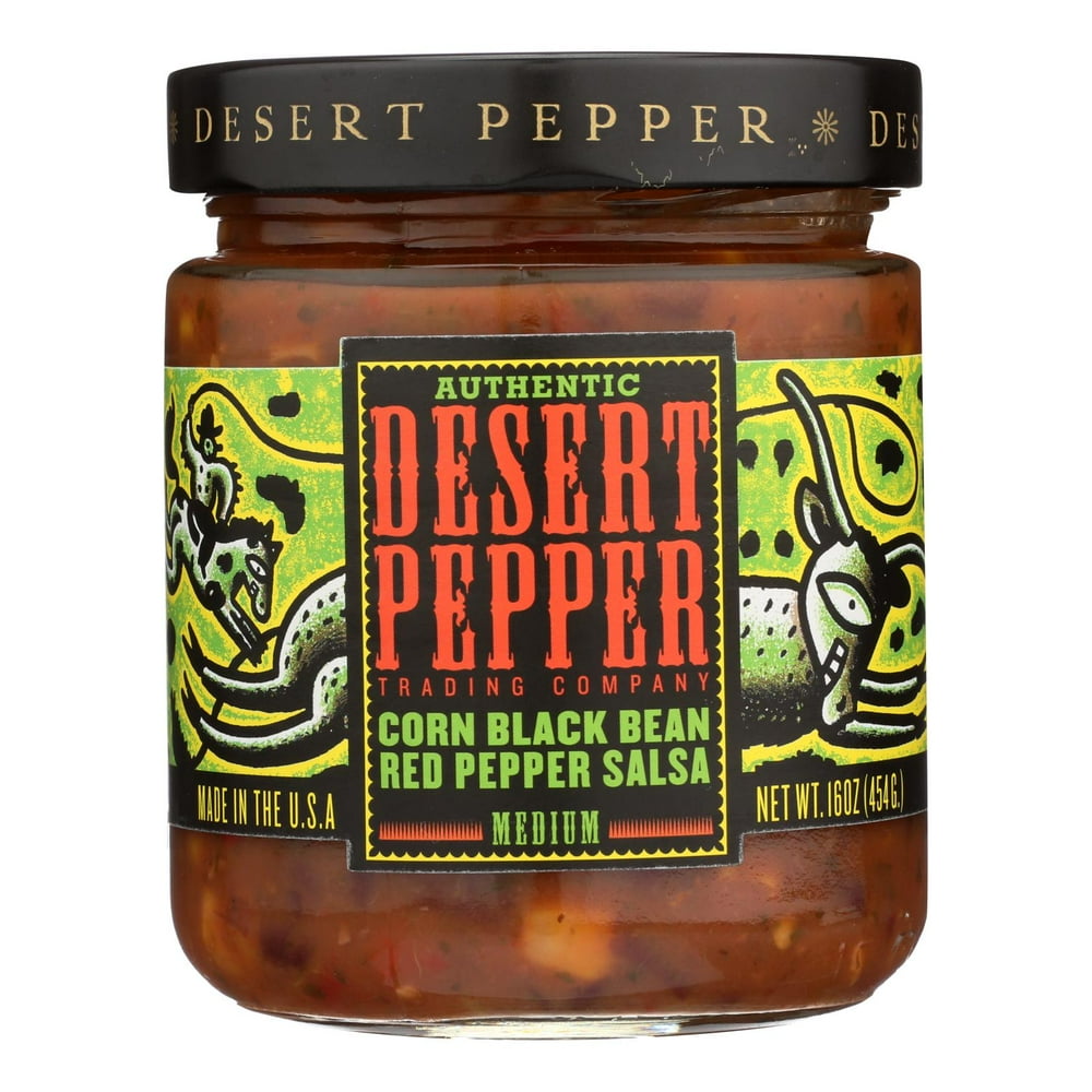Desert Pepper Trading Medium Corn Black Bean Red Pepper Salsa, 16 Oz