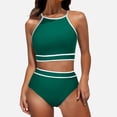 thumbnail image 3 of Womens Tankini Swimsuit Floral Print High Waist Bottom Adjustable Two Piece Swimwear Tummy Control Beach, 3 of 6