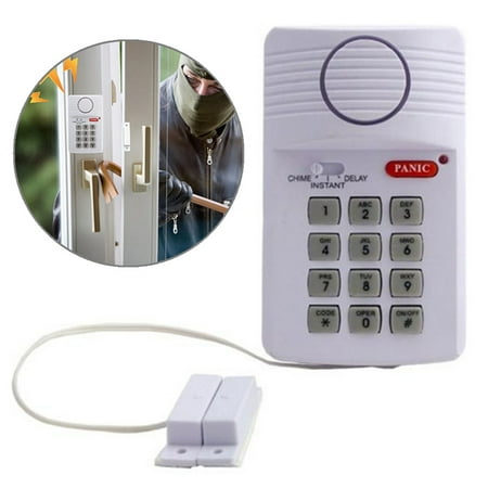 Security Keypad Door Alarm System With Panic Button For gadget Home Shed Garage (Best Home Security Gadgets)