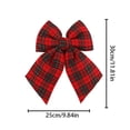 thumbnail image 4 of 1 PC Red Black White Plaid Christmas Bow, 11.81 x 9.84 Inch Wired Ribbon Bow for Tree, Wreath, Mantel, Door, Garland & Holiday Decor, 4 of 7