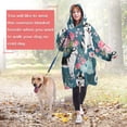 thumbnail image 4 of Wearable Oversized Blanket,Husky Dog Flower Floral Wearable Blanket Hoodie for Adults,Cozy Hooded Blankets with Super Pockets,Super Warm Fuzzy Pullover for Women & Men, 4 of 6
