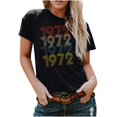 thumbnail image 1 of DPTALR T-shirt à Manches Courtes Décontracté pour Femmes 1972 Imprimé Col Rond et Manches Courtes, 1 of 4