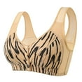 thumbnail image 4 of ALLLIST Womens Bras Wirefree Front Closure Beige Sleep Striped Soft Bralette for Women Size 34-46, 4 of 4