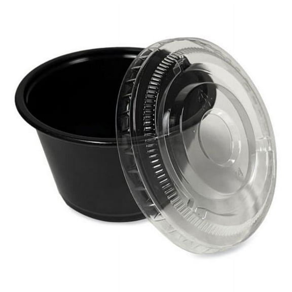 Boardwalk Souffle/Portion Cups 4 oz Polypropylene Black 2500/Carton PRTN4BL