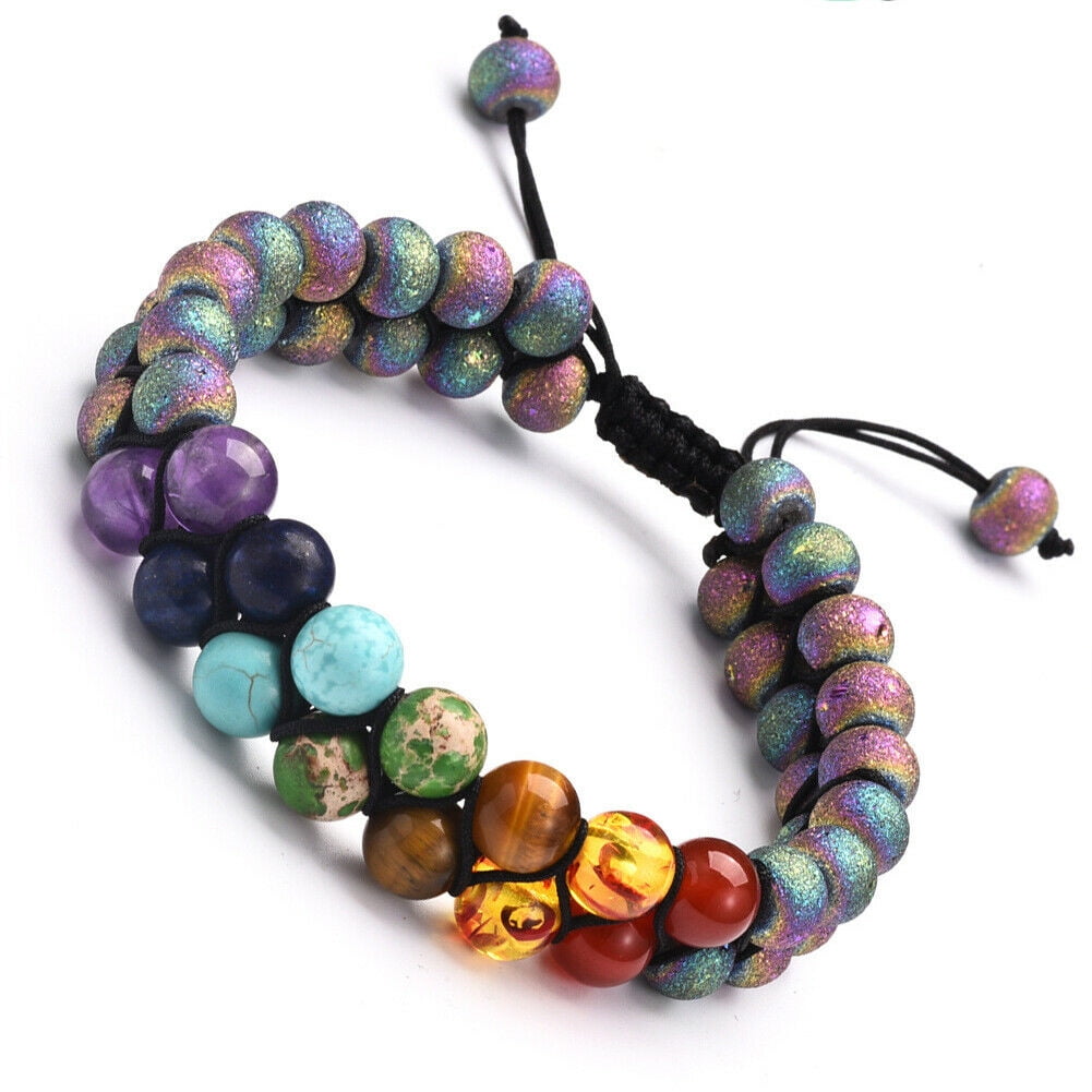  GelConnie 7 Chakra Bracelet 8mm Natural Stone Healing Bracelet  Stress Relief Yoga Beads Anxiety Bracelet Womens Beaded Bracelet: Clothing,  Shoes & Jewelry