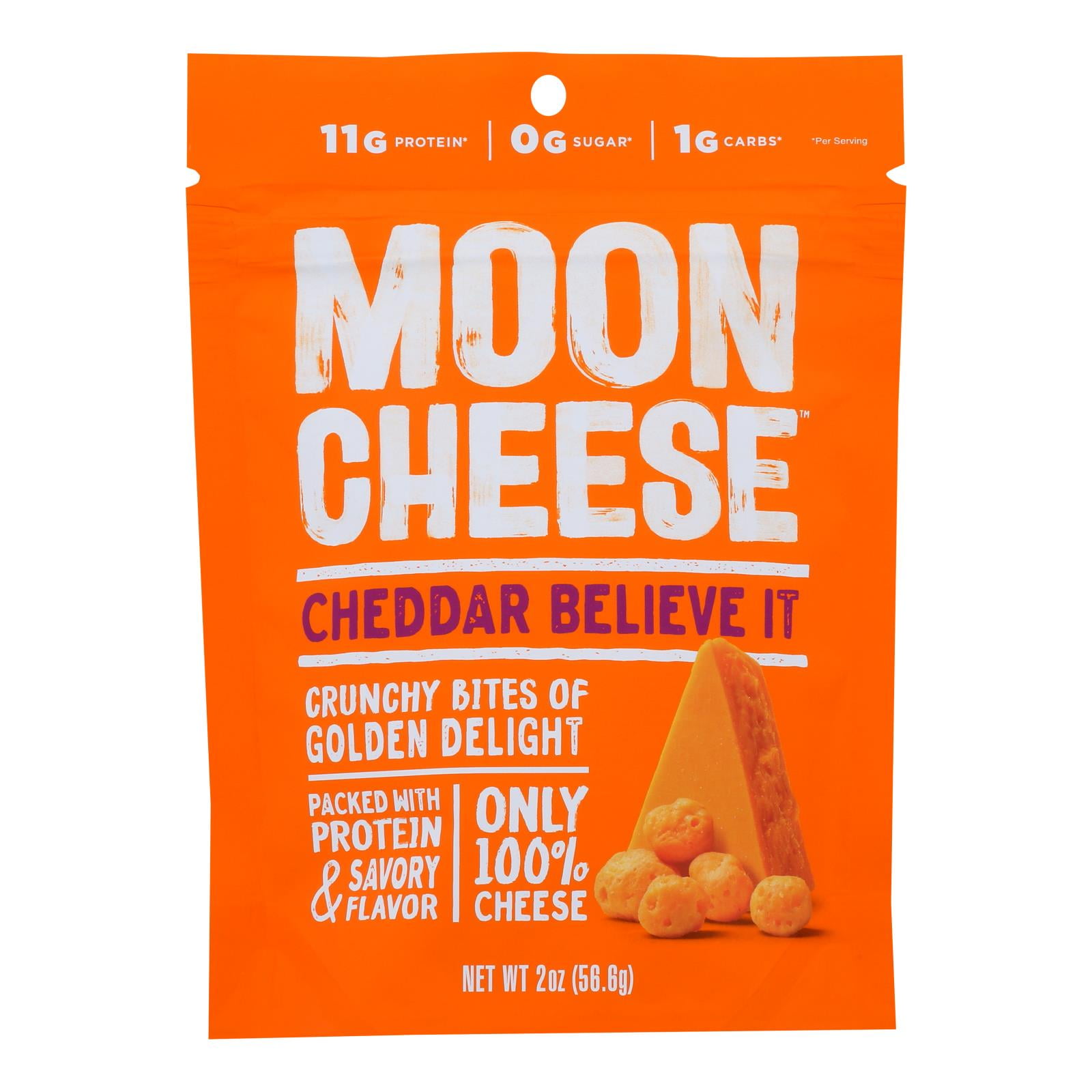 Moon Cheese's Cheddar Dehydrated Cheese Snack - Case of 12 - 2 OZ -  Walmart.com