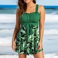 thumbnail image 7 of ibiyuan Plus Size Tankini Swimwear Two Piece Tummy Control Bathing Suits Flowy Swim Tops with Boy Shorts Hawaiian Womens Swimsuit Cover Up,Green, 7 of 7