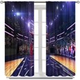 thumbnail image 2 of Boys Basketball Curtains - Sports Theme Basketball Court Teenagers Children Bedroom Printed Curtains - 42x54 Inch, 2 of 6