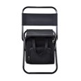 thumbnail image 2 of Silla de camping plegable, bolsa térmica, silla de pesca, contenedor de alimentos, taburete con respaldo portátil, taburete plegable para viajes, cocina, picnic Negro, 2 of 8
