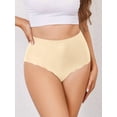 thumbnail image 2 of Women No Show High Waisted Panties Tagless Wave Edge Full Coverage Ladies Briefs Color XS, 2 of 8