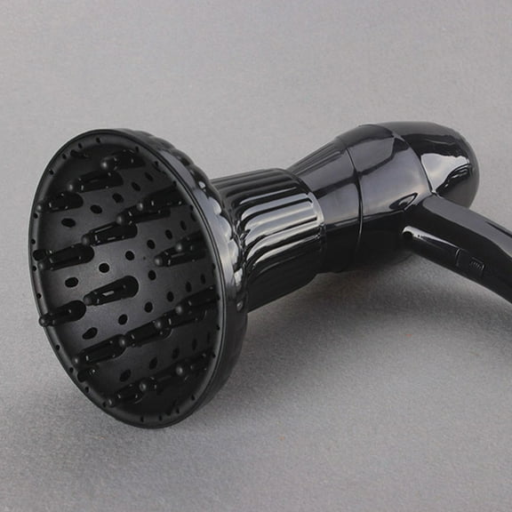 HEALEEP 1Pcs Hair Dryer Diffuser Attachment Black Plastic Professional Enhances Curls and Waves for Styling Curly Hair