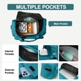 thumbnail image 5 of DAKIMOE Travel Duffle Bag for Women Men, Weekender Overnight Bags Carry on Gym Bag with Wet Pocket/Adjustable Strap/Shoe Compartment, Foldable Waterproof Duffel Tote for Plane Sports Dance, Blue, 5 of 10
