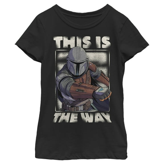 Girl's Star Wars: The Mandalorian This Is The Way Mando  Graphic Tee Black Large