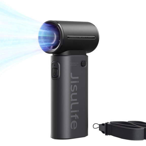 JISULIFE Portable Handheld Fan, Powerful Turbo Brushless Motor [12H Battery Life], 3600mAh USB Rechargeable, 5-Speed, Mini Pocket Design, Gift for Women Men, Travel Outdoor Use-Black