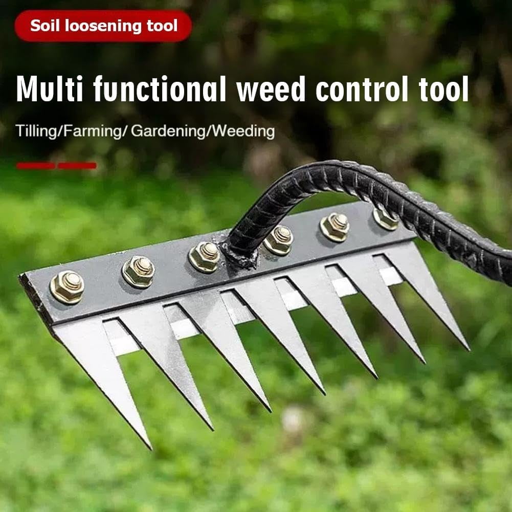 Carbon Steel Garden Hand Rake, 2026 New Garden Hand Rake Tool Carbon Steel 5/6/7/8 Teeth, Heavy Duty Weed Remover Tool for Yard, Farm, Soil & Lawn Care