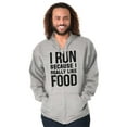 thumbnail image 3 of I Run Because I Like Food Cardio Joke Zip Up Hoodie Men's Women's Brisco Brands X, 3 of 6