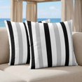 thumbnail image 5 of Pillow Covers 18x18 Set of 2, Black Grey Stripes Square Throw Pillow Covers for Couch/Sofa/Living Room, White Striped Vertical Modern Geometric Decorative Soft Pillowcases for Couch Throw Pillows, 5 of 9