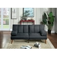 thumbnail image 2 of Living Room Sectional Convertible Bed Chaise Sofa Black Polyfiber Adjustable Couch Patterned Cushions, 2 of 9