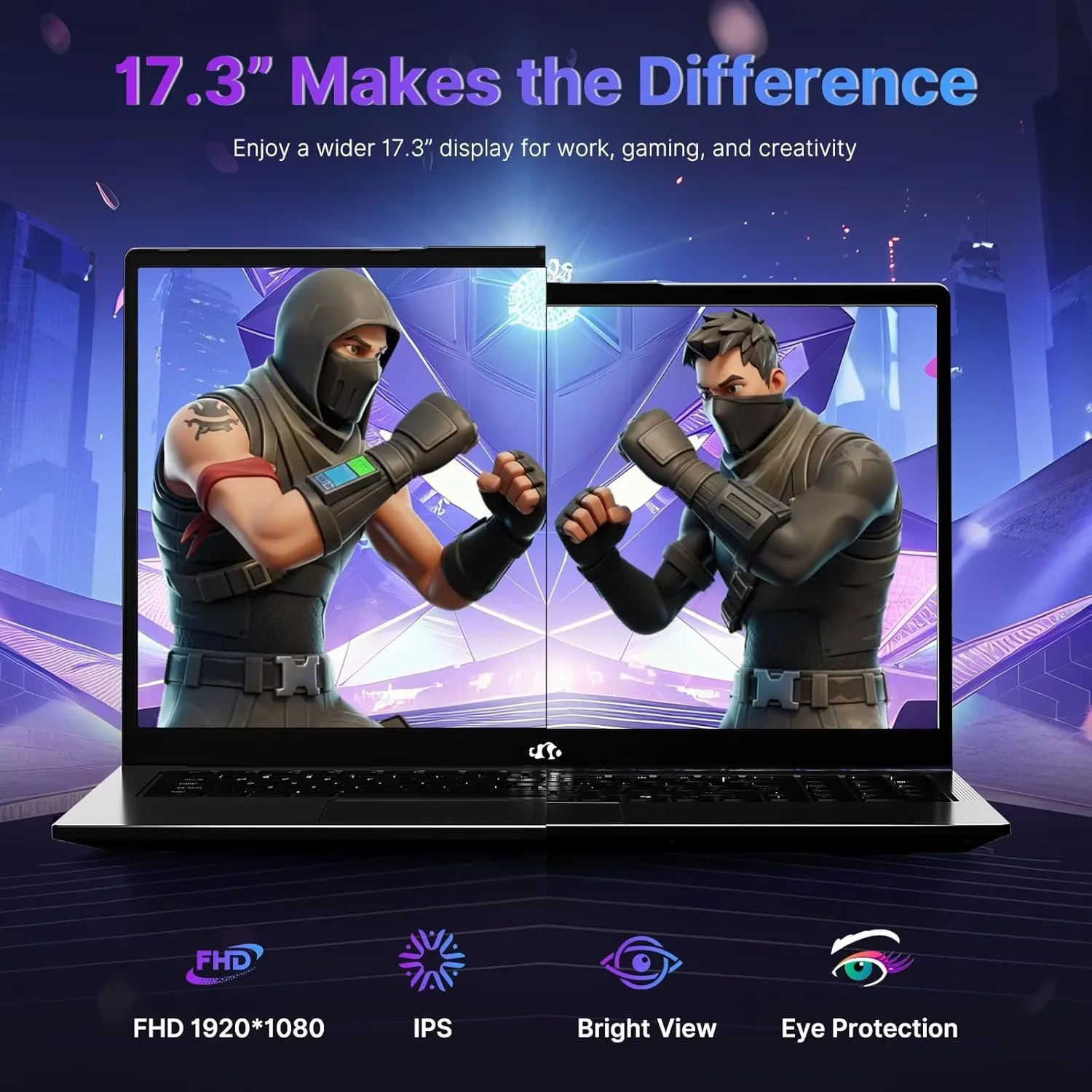 ESOOR 17.3" Gaming Laptop with AMD Ryzen 9 8945HS (Beats i9-13900H) 5.2GH Max Boost 32GB RAM 1T SSD Featuring Radeon 780M Graphics for Seamless VR and AI-Enhanced Copilot+ Experience-Black