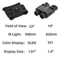 thumbnail image 5 of NVG-G1 Helmet Night Vision Binoculars, Infrared Goggles Camera, 200m Night Range, OLED, 940nm, Green, Red, Surveillance, 5 of 7