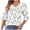 White, variant on Shirts for Women under $10 3/4 Sleeved V-neck Ruffle Casual Printed Top White L