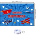 thumbnail image 3 of Airplane Birthday Party Decoration Happy Birthday Backdrop Photo Background Banner Poster for Party Decorations Party Supplies 70.8 x 47.2 Inch, 3 of 4